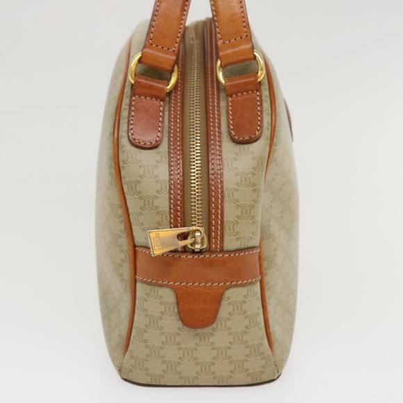 CELINE Macadam Canvas Hand Bag PVC Leather Beige Auth 38694 - Picture 4 of 16